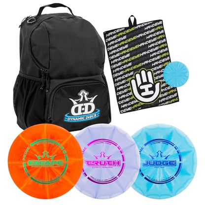 Dynamic Discs Disc Golf Starter Set | Cadet Backpack Disc Golf Bag Included | 17 + Disc Capacity | Prime Burst Frisbee Golf Set Included | Putter, Midrange, Driver | 170g Plus