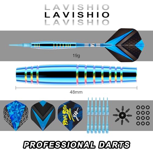 Soft Tip Darts Sets - Soft Tip Darts for Electronic Dartboard Plastic Tip Darts Set with Aluminum Shafts + Extra 3 Dart Flights 3 Replace Plastic Shafts - color: blue