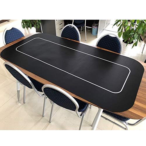 Yuanhe 70" x 35" Portable Rectangle Sure Stick Rubber Foam Poker Table Top Layout Poker Mat (Black) - color: Black