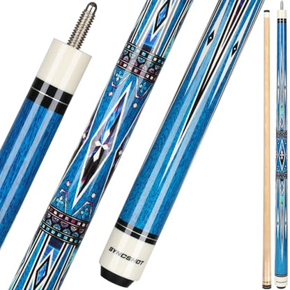Pool Cues Set of 5/4/1, Pool Sticks for Adults 58 48 Inch 15 18 19 20 21oz Maple Wood Billiards Cue Sticks, for Professional Billiard Players Bars Home Hall Table Sport - color: 1 Piece (19oz Blue)