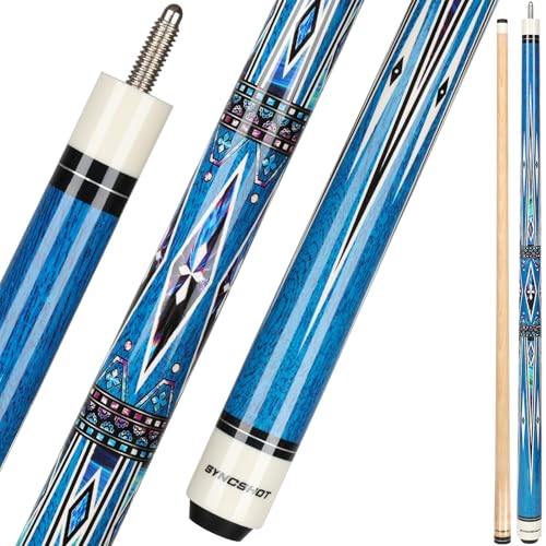 Pool Cues Set of 5/4/1, Pool Sticks for Adults 58 48 Inch 15 18 19 20 21oz Maple Wood Billiards Cue Sticks, for Professional Billiard Players Bars Home Hall Table Sport - color: 1 Piece (19oz Blue)