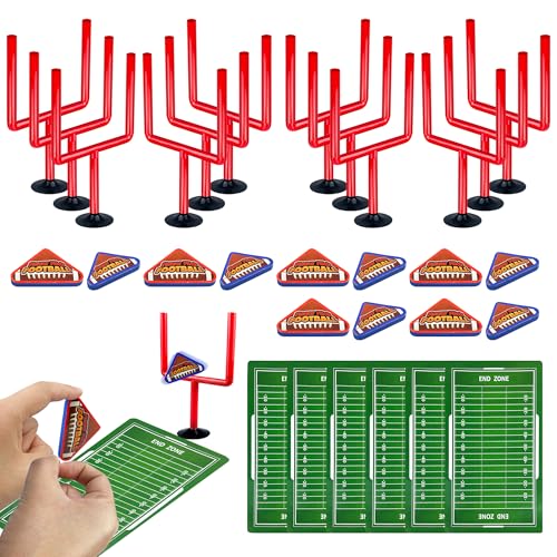 30 PCS Mini Flick Football Games Mini Table Top Sports Games with Foam Footballs Goal Post and Cards Finger Toys Office Indoor Football Sports Party Favors Birthday Gifts Office Desk Toys - color: Red