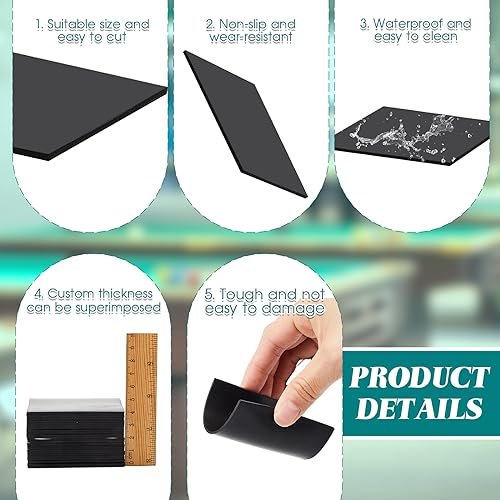 Haull 50 Pcs Billiard Pool Table Leg Shims 3" Diameter Rubber Pool Table Leveler kit Shims Foot Pads(Square,0.06 Inch Thick) - color: Square, size: 0.06 Inch Thick