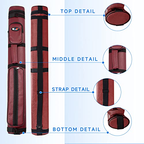 GSE Games & Sports Expert 2x2 Deluxe Hard Billiard Pool Cue Stick Carrying Case, Billiard Cue Case, Billiards Accessories (Several Colors Available) - color: Oval - Burgundy