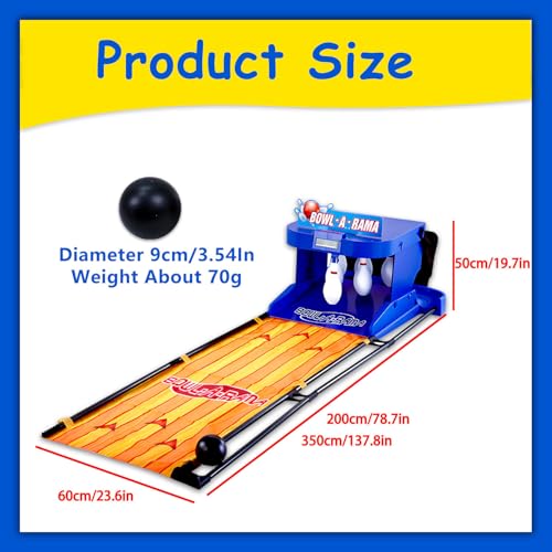 Home Bowling Alley, Electric Bowling Machine with LED Scoreboard, Automatic Lighting & Sound Effects, Fun Electronic Bowling Game for Kids & Adults, 2m/6.56ft Indoor Entertainment
