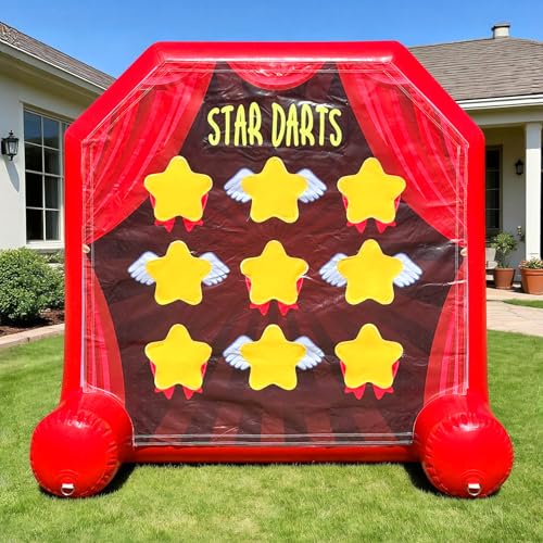 OZIS Inflatable Carnival Games with Scoring Toss Game and Tic Tac Toe Dual Interactive Sport Games Portable Inflatable Dart Board for Commercial Events, Christmas Parties, Family Backyard Activities