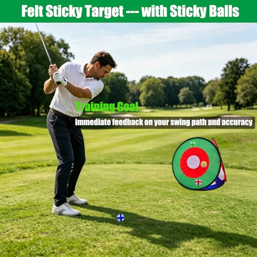 4-in-1 Pop Up Golf Chipping Net – Versatile 4-Sided Design for All Training Scenarios, Portable Indoor/Outdoor Practice Kit, Easy Setup Gift for Golfers & Beginners - size: only 1 4-in-1 Net, style: Only Golf Net