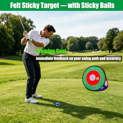 4-in-1 Pop Up Golf Chipping Net – Versatile 4-Sided Design for All Training Scenarios, Portable Indoor/Outdoor Practice Kit, Easy Setup Gift for Golfers & Beginners - size: only 1 4-in-1 Net, style: Only Golf Net