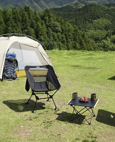 iClimb Ultralight Compact Camping Folding Table with Carry Bag (Black - S) - color: Black, size: Small