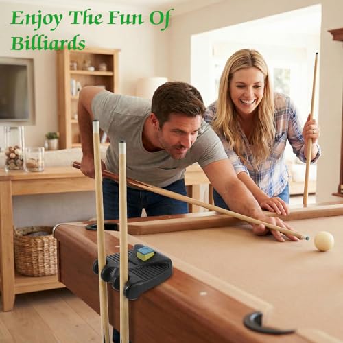 2-Pack 3 Holes Pool Cue Holder Portable Weighted Pool Stick Holders with Chalk Holder Non-Slip Billiard Cue Rest for Table Edge Mini Pvc Billiards Accessories