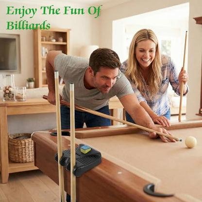 2-Pack 3 Holes Pool Cue Holder Portable Weighted Pool Stick Holders with Chalk Holder Non-Slip Billiard Cue Rest for Table Edge Mini Pvc Billiards Accessories