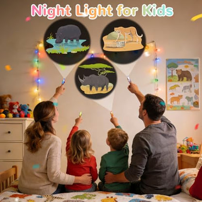 36 Pack Safari Party Favors LED Finger Lights, Glow in the Dark Jungle Animal Birthday Party Supplies, Goodie Bag Stuffers Classroom Treasure Box Prizes for Kids - style: Wildlife