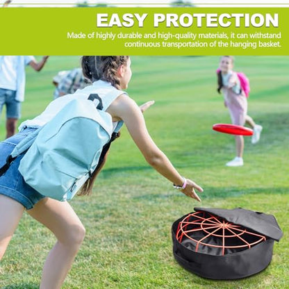 Arrowbash Disc Golf Basket Carrying Bag 26.8''D x 8.4''H Portable Golf Basket Transit Bags Water Resistant Oxford for 12 Chain or 24 Chain Golf Targets Basket Storage, Black (Basket Not Included)