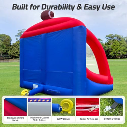 Inflatable Carnival Game Football Toss Game with 4 Inflatable Footalls, Throwing Target Game, Football Target Practice for Outdoor Event, Carnival