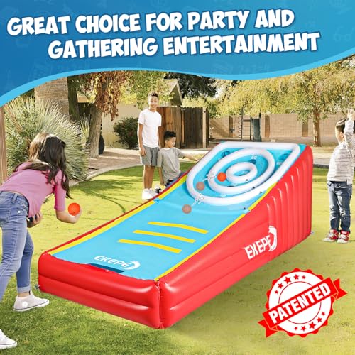 EKEPE Inflatable Score Ball Game, Carnival Yard Games for Kids and Adults, Inflatable Giant Game Toys with 2 Sponge Ball, Family Arcade Games for Indoor and Outdoor