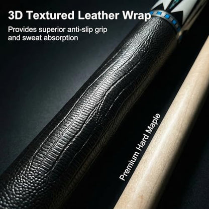 Tai ba cues Pool cue Stick + Hard Case, Multi-Weight System, Multilayer Leather Tip -12.5/11.5mm, 58", Hardwood Canadian Maple Professional Billiard Cue Stick - color: CUE KIT WITH MAPLE SHAFT