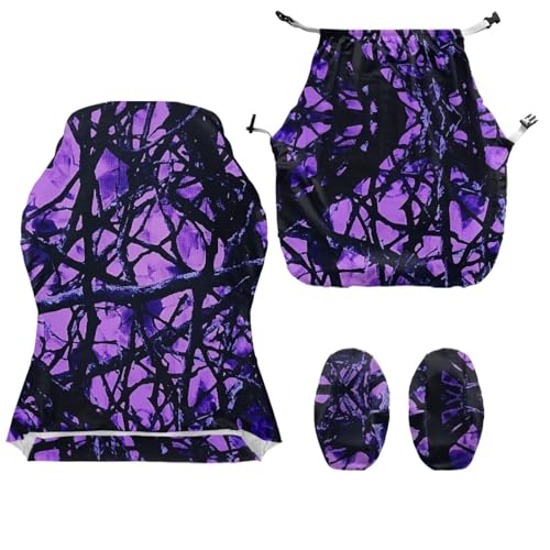 Purple Camouflage Hunting Print 4 Pcs Gaming Chair Covers Slipcovers with Armrest Covers Breathable Soft Computer Chair Cover Stretch Gamer Chair Cover Cat Scratch Proof - color: Purple Camouflage Hunting