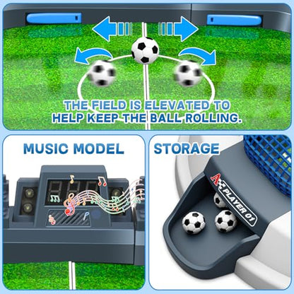 Mini Foosball Table Game for Kids Electronic LED Scoreboard Soccer Game Set Gifts Boys Toy Football Games Board Indoor Sports Game Birthday Gift 3 4 5 6 7 8-12 Year Old Family Gatherings Girl Toys