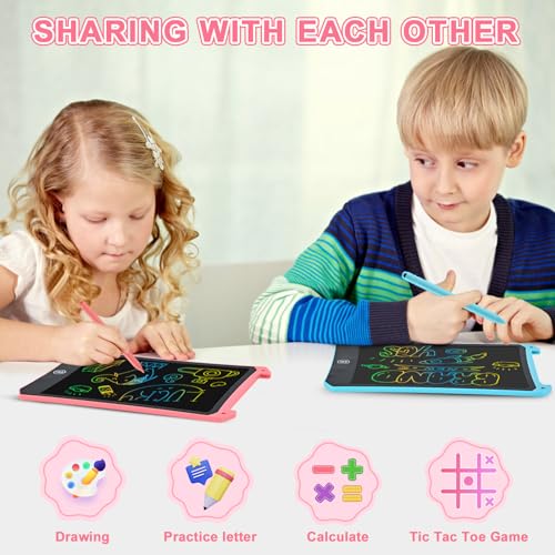 cimetech Toddler Girl Gifts, LCD Writing Tablet 2 Pack, Kids Toys for 3 4 5 6 Year Old Boys, 8.5 Inch Drawing Pad Painting Coloring Books, Travel Essentials Activities, Birthday Gifts Toddler Age 1-3 - color: 8.5'' Blue & Pink