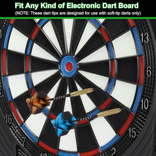 PATIKIL Soft Tip Darts Set Darts Plastic Tip 12 Pack 18 Gram with 60 Extra Plastic Dart Tips 21 Dart Flights 12 Plastic Shafts for Electronic Dart Board