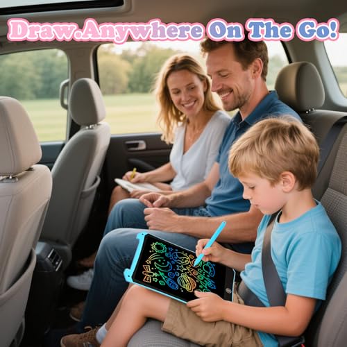 EooCoo Toddler Toys, LCD Writing Tablet for Kids 2 Pack, Kids Travel Essentials Drawing Pads, Toddler No Mess Coloring Sensory Educational Learning Toys, Age 3-5 Boys Girls Gifts - 10 Inch - color: 10”pink&blue