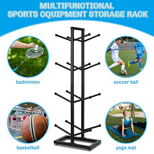 Basketball Organizers Metal Ball Storage Rack Sports Storage for Indoor Outdoor - style: 4-Layer