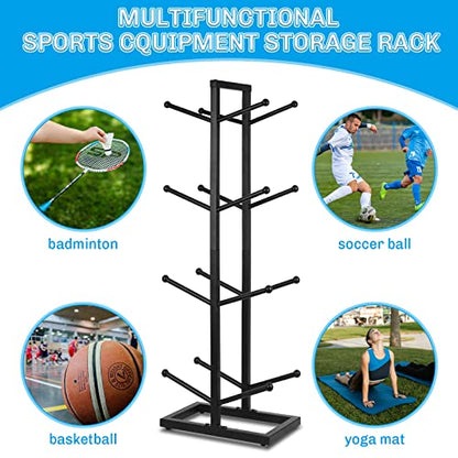 Basketball Organizers Metal Ball Storage Rack Sports Storage for Indoor Outdoor - style: 4-Layer