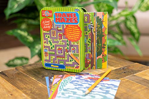 TS Shure by Bendon Travel Games Mazes Mini Activity Tin with 20 Illustrated Activity Sheets and Pencil and Tin 50438 - style: Travel Games Tin