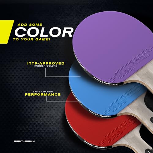 PRO-SPIN Ping Pong Paddles – ITTF Approved Professional Table Tennis Rackets with Carbon Fiber for Superior Control | 7-Ply Blade, Premium Rubber, 2.0mm Sponge - color: 2-Pack | Blue