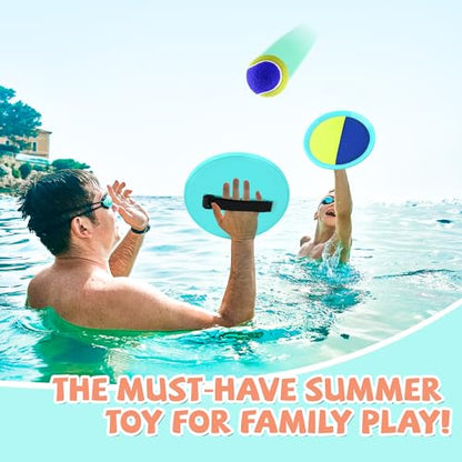 Toss and Catch Ball Set Beach Toys for Kids Outdoor Toys and Yard Games for Boys and Girls Improves Focus Great for Exercise Fun Easter Christmas Birthday Gift Idea (Yellow)