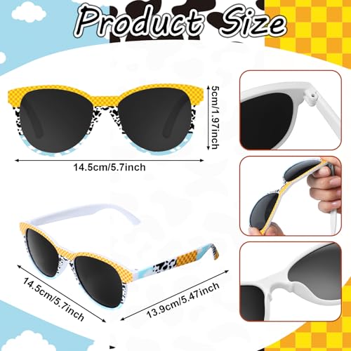 48 Pcs Toy Inspired Inflatable Beach Balls with Matching Glasses 10 Inch Animated Blow up Balls Pool Party Supplies for Water Birthday Beach Summer Holiday Fun - style: Splicing