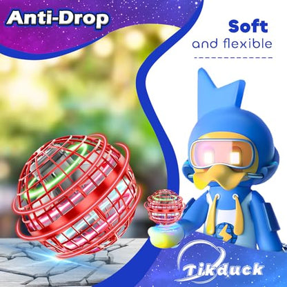 Tikduck Flying Orb Ball 2026 Toys Soaring Hover Boomerang Spinner Hand Controlled Mini Drone Cosmic Globe Spinning Kids Outdoor Fly Toy Birthday Gift Cool Stuff for Boys Girls 6 7 8 9 10+ Year Old - color: Red