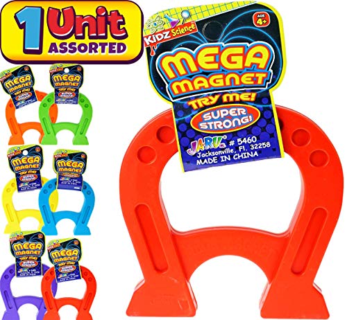 JA-RU Mega Magnet Toy (1 Magnet Horseshoe Shaped) Strong Magnets for Preschool Science Experiments & Classroom Activities for Kids. Educational Toy. School Supply. 5460-1