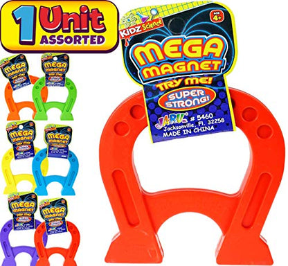 JA-RU Mega Magnet Toy (1 Magnet Horseshoe Shaped) Strong Magnets for Preschool Science Experiments & Classroom Activities for Kids. Educational Toy. School Supply. 5460-1