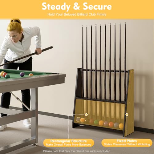 10-Hole Golf Club Organizers Holder, Cue Billiard Sticks Golf Putter Rack Shelf Floor Stand Clubs Display Stand Holds 10 Golf Pool Sticks Sports Supply - style: style 7