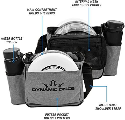 Dynamic Discs 3-Disc Golf Set with Bag | 1x Putter, Midrange & Driver + Cadet Shoulder Bag | Great for Beginners & Starter Kits | Ideal Disc Golf Accessories for Men w/Towel & Mini (Heather Gray) - color: Heather Gray