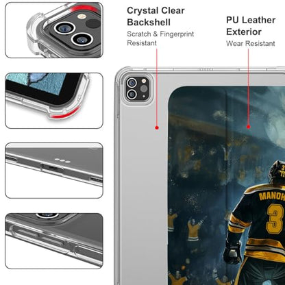 Custom Name/Number Case for iPad mini A17 Pro 7th/6th Gen .3 inch 2024/2021 & 7.9 inch 5th/4th Gen 2019/2015,with Hockey Lover's,with Pencil Holder(Buffalo Blue) - color: Buffalo Blue, size: iPad Mini Series