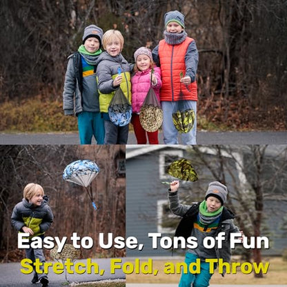 NUTTY TOYS Army Parachute Toys for Kids - Tangle Free Outdoor Flying Parachute Men, Best Small Outside Toys for 4 5 6 7 8 9 10 11 12 Year Old, Top Christmas Stocking Stuffers Idea 2026 Unique Boy Gift - style: Army