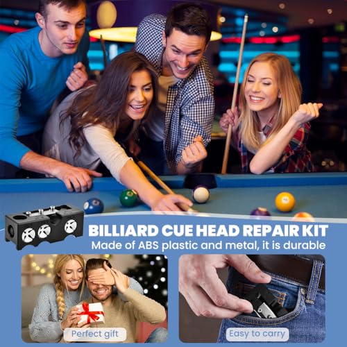 11-in-1 Billiards Pool Cue Tip Shaper, Pool Cue Tips Replacement Kit, Pool Cue Shaper, Pool Cue Tip Tool, Pool Cue Accessories for Replacement and Shaping Cue Tips