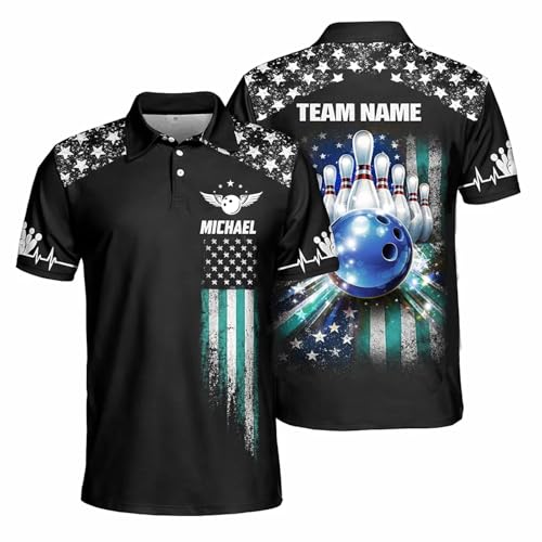 GABITA Personalized Bowling Jerseys for Men, Custom Bowling Shirts, Funny Bowling Shirts Gift for Bowler Team Player - color: A31