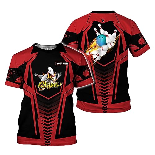 Rivelus Personalized Name Bowling Shirts for Men and Women 3D, Bowling Shirts for Team Bowling, Bowling Shirts Gift - color: Blm29