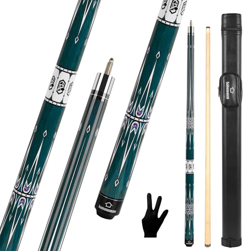 HomeSeason Pool Cue Stick 58" Billiard Cue Sticks Professional Low Deflection Pool Sticks - color: 18oz with bag