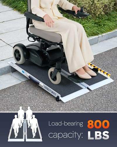 HABUTWAY 3ft Wheelchair Ramps for Home Steps, Portable Wheelchair Ramp Holds up to 800Lbs, Threshold Ramp with Non-Slip Resistant Surface, Ramps for Wheelchairs for Home, Stairs, Steps, Doorways - size: 3FT Using height 3-9"