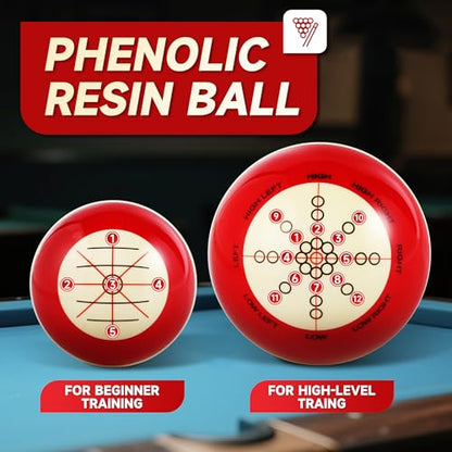 MONSKY Training Cue Ball Billiards, Practice Trainer Artifact Profession Resin Standard Practice American Billiards Eight Balls 57.2mm/2.3in Diameter with Bag