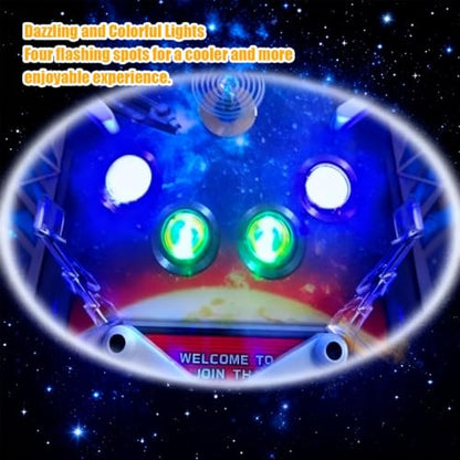 Electronic Pinball Machine Toy, Interactive Tabletop Pinball Game with Lights & Sounds, Mini Arcade Machine for Home