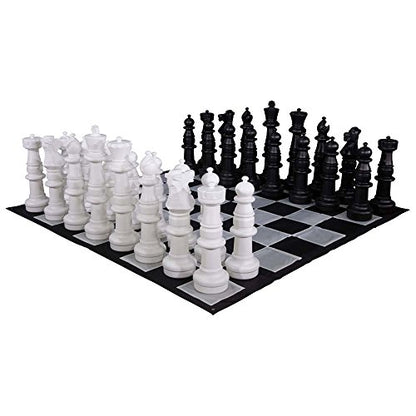 MEGACHESS Giant Chess Set - 37 Inch Tall King with Giant Checkers Set and Giant Quick Fold Chess Mat