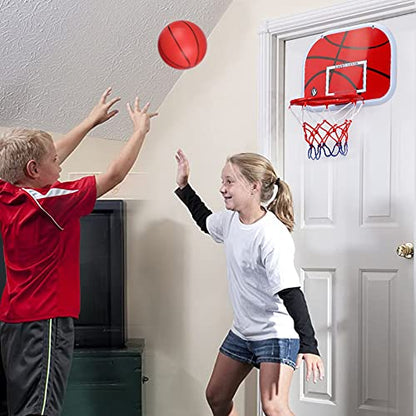 Indoor Basketball Hoop Set for Kids Adults, Mini Over The Door Hoop Set with 4 Balls for Dormitory Home Office, Upgarde Wall Mount Basketball Goal Sport Game for Boys Teen - style: SET1