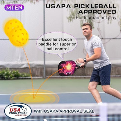 Pickleball Paddles Set of 2 or 4, or Single Paddle – USAPA Approved Fiberglass Surface Pickleball Rackets Set for Men & Women - color: Redblack*2