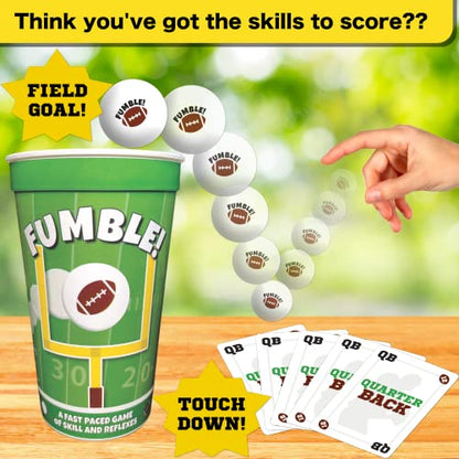 Fumble – Football Card & Pong Game for Kids and Families | Fun Tailgate Game & Birthday Gift for Boys Ages 6–12