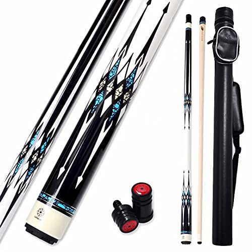 Collapsar CXL Pool Cue with 1X1 Hard Case,Low Deflection Shaft 13mm Black Tip Billiard Ques Sticks,58" 2-Pieces 19-21 oz Professional Pool Stick Set - color: CXL200+Joint Protector+Hard Case, size: 21 ounce